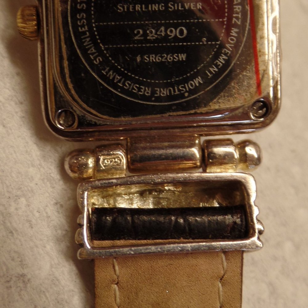 ECCLISSI STERLING SILVER WATCH LEATHER BAND 9.25" - Picture 14 of 16